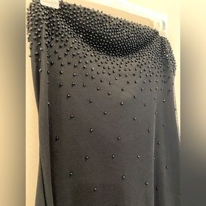 PS Per Seption Black Body-con Beaded Strapless Cocktail Dress - size M